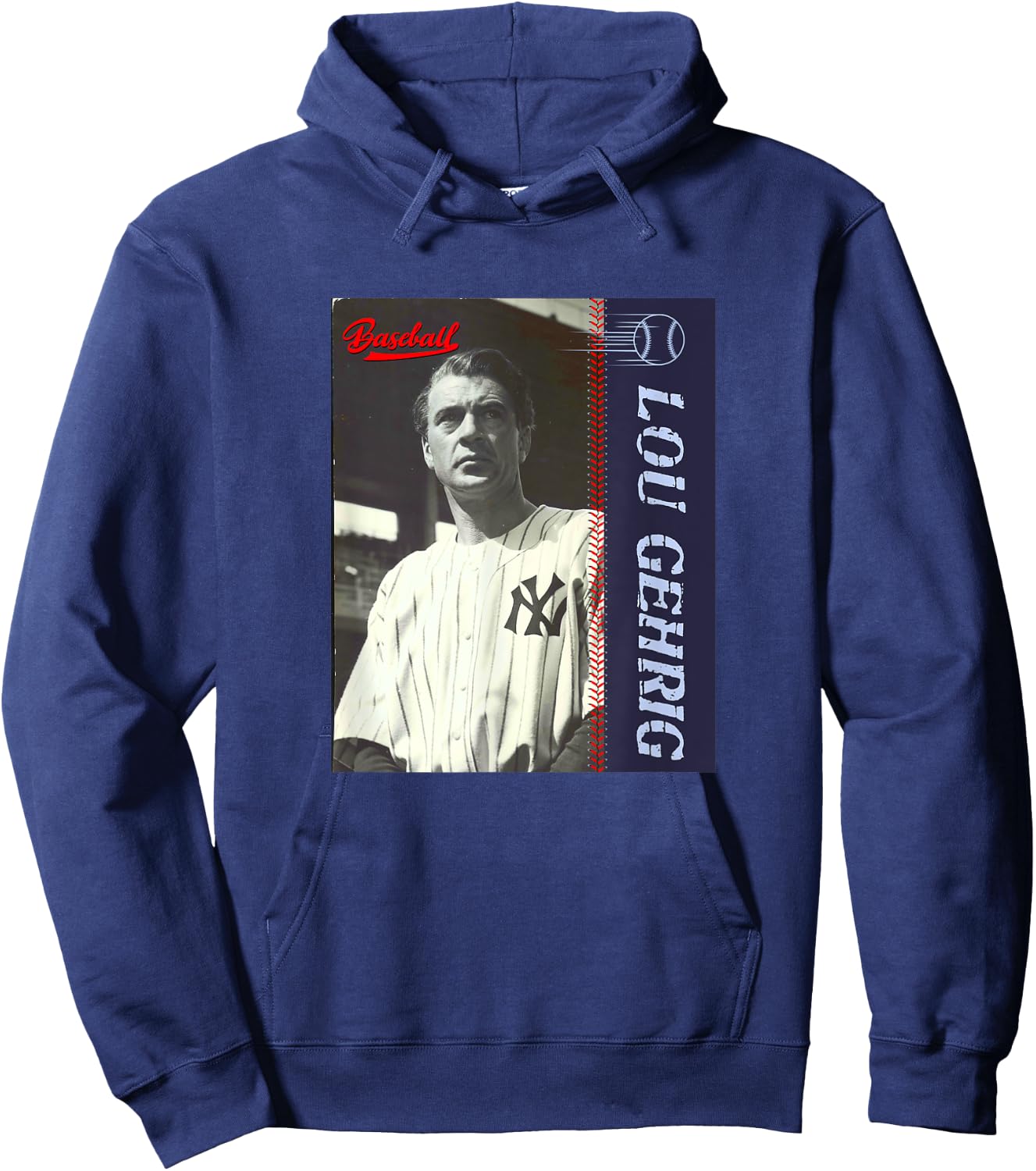 Lou Gehrig_Baseball_001 Hoodie - Hoodie | Navy