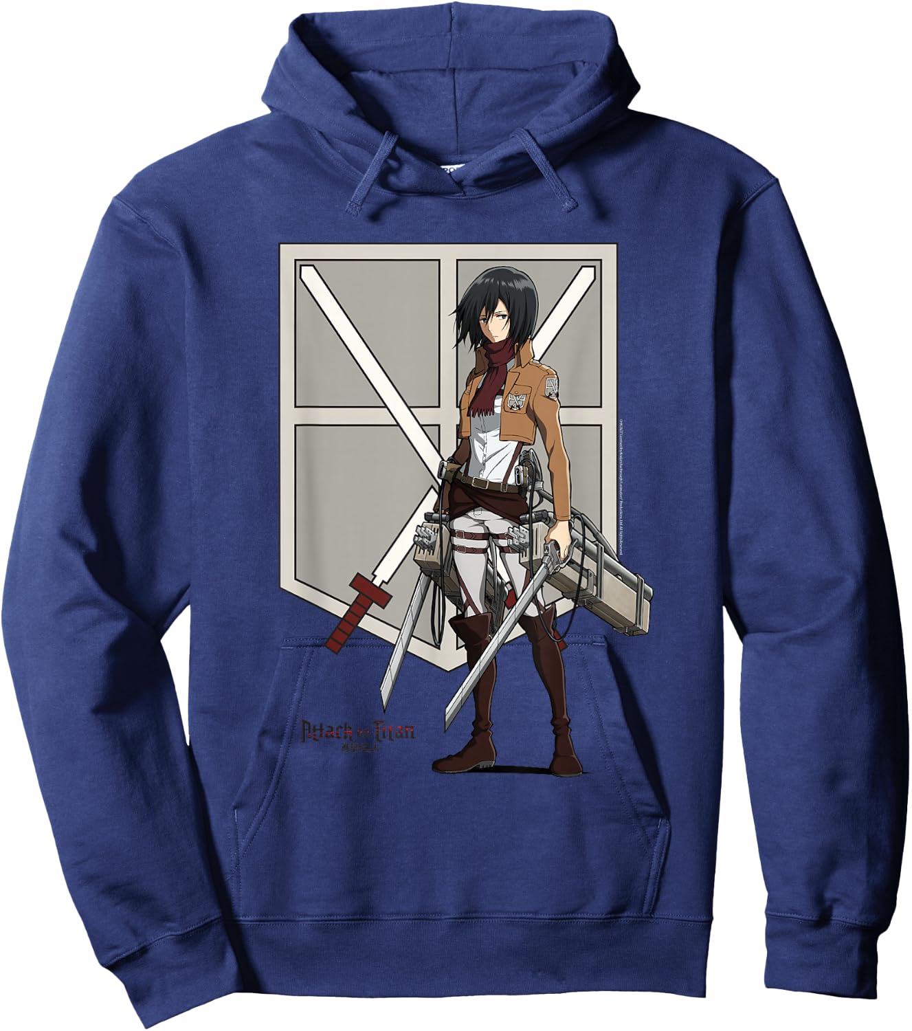 Attack on Titan Eren with Shield AOT Anime Hoodie - Hoodie | Navy