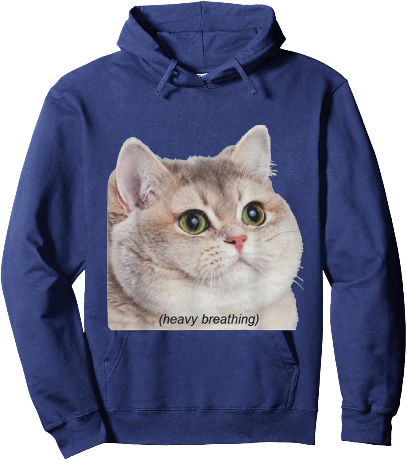 Heavy Breathing Cat Shirt Women Hoodie - Hoodie | Navy