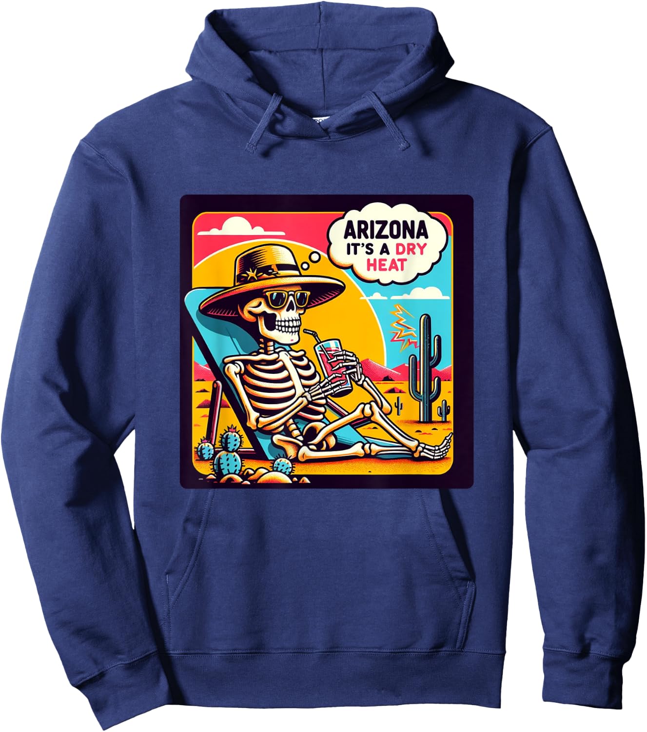 Arizona Skeleton Bone Dry Heat Hoodie - Hoodie | Navy
