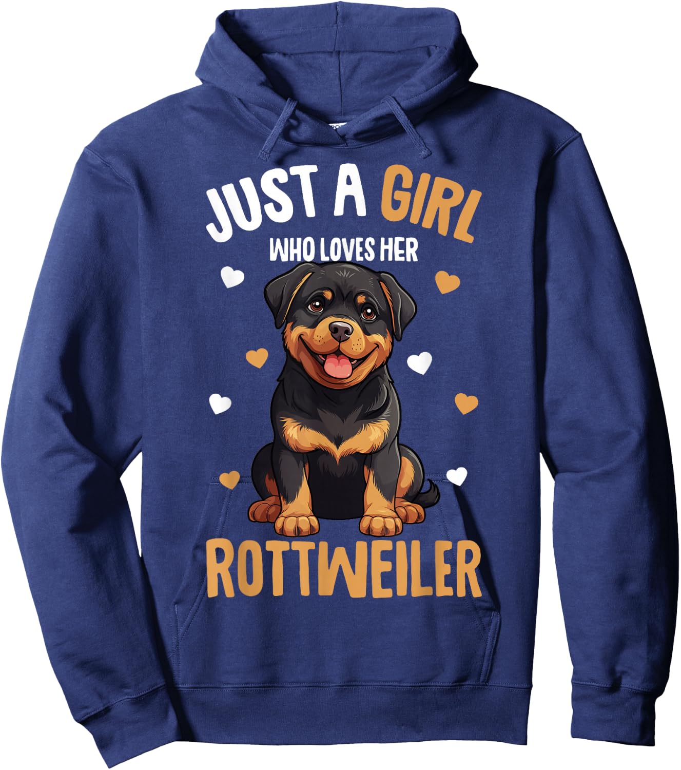 Just a Girl who Loves her Rottweiler Dog Kids Hoodie - Hoodie | Navy