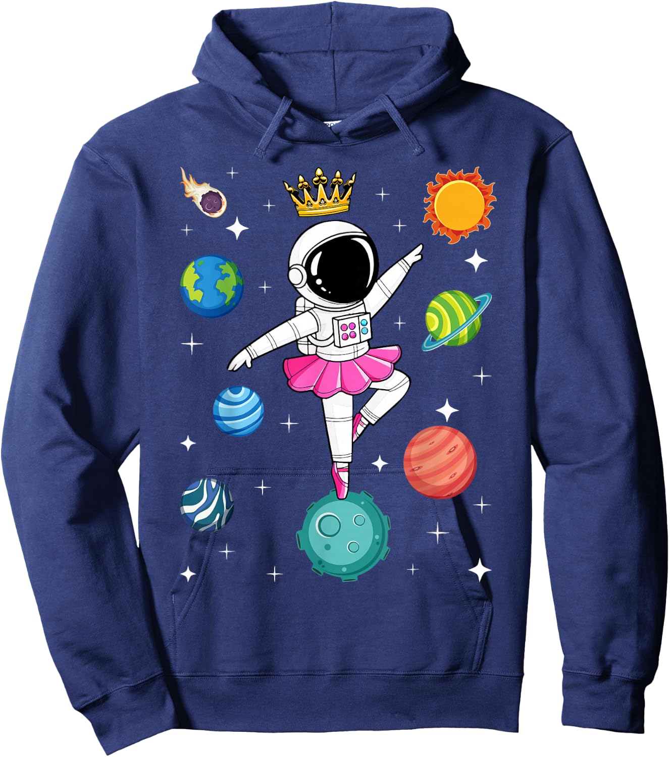 Ballerina Girl Space Astronaut Hoodie - Hoodie | Navy
