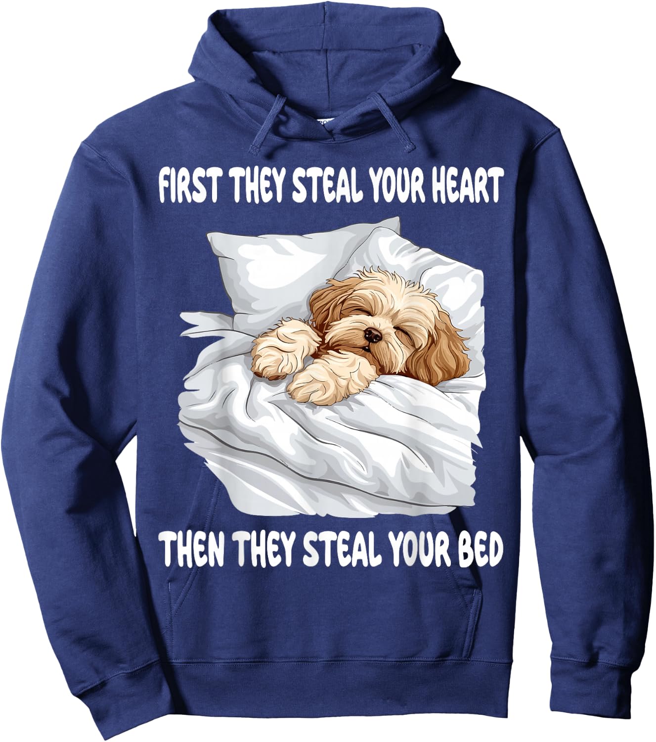 Havanese Sleeping Pajamas Nightgown Hoodie - Hoodie | Navy