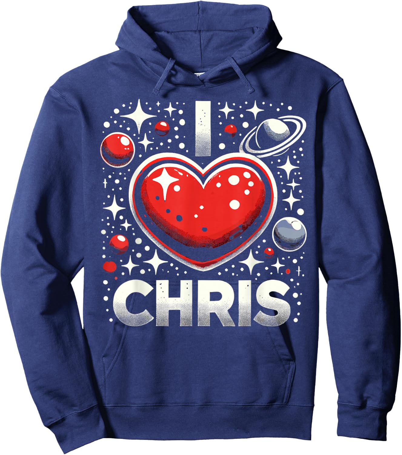 I Love Chris Red Heart I Heart Chris Hoodie - Hoodie | Navy