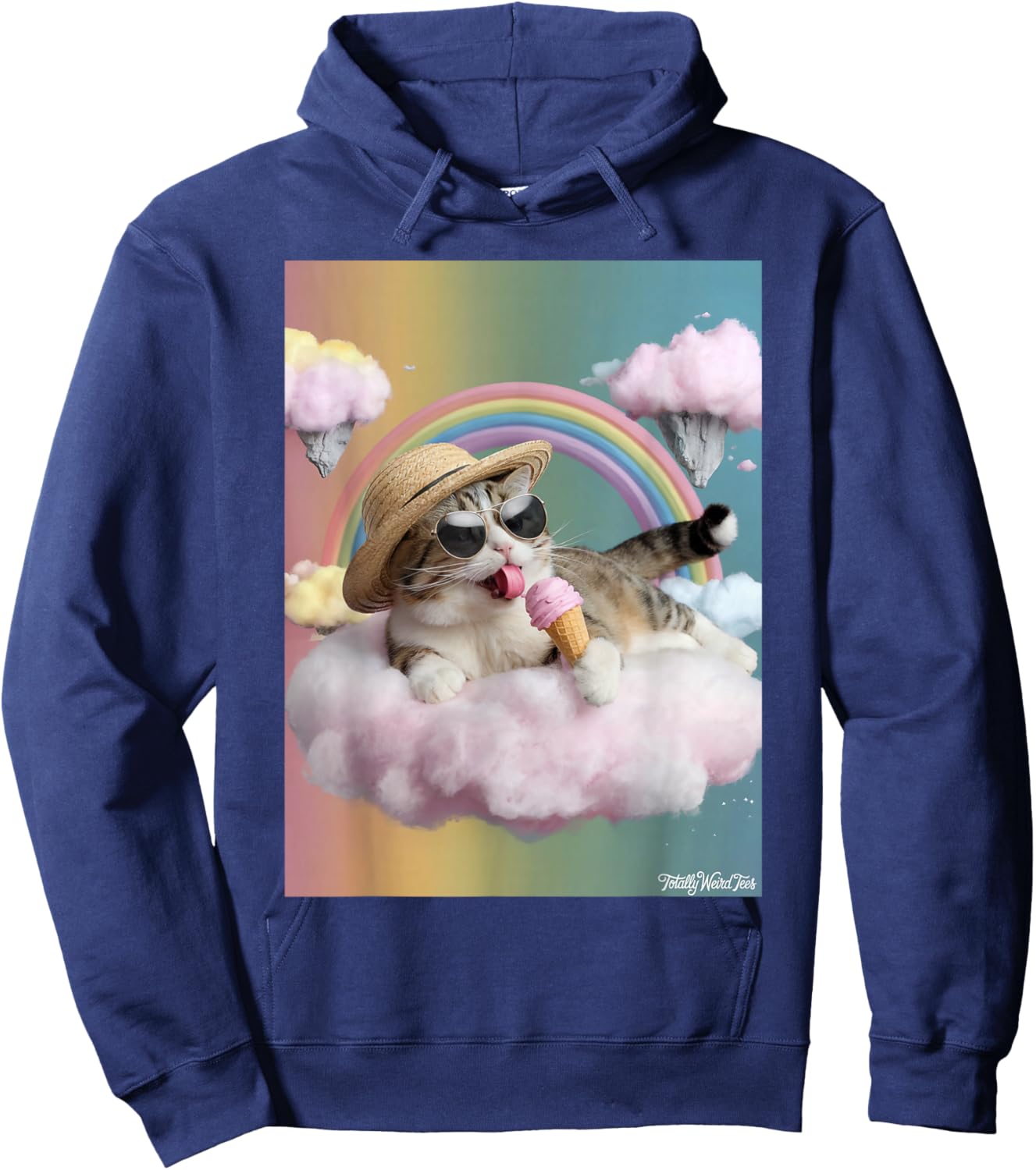 Rainbow Cat Dream Ice Cream Fantasy Hoodie - Hoodie | Navy