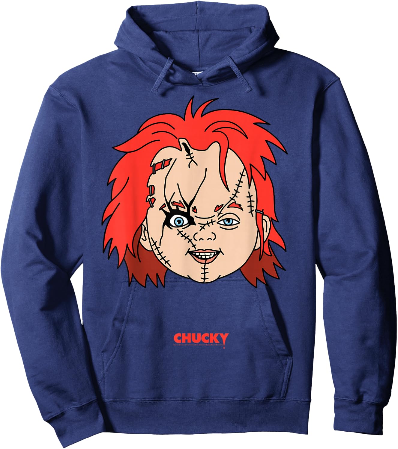 Chucky Big Face Portrait Hoodie - Hoodie | Navy