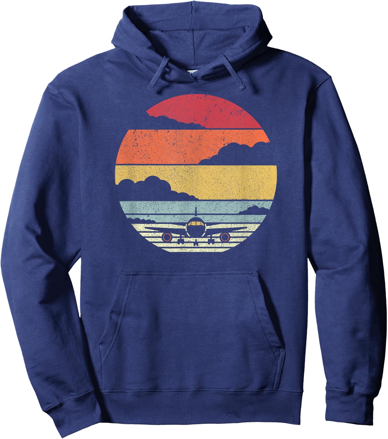 Airplane Shirt. Retro Style Pilot Hoodie - Hoodie | Navy