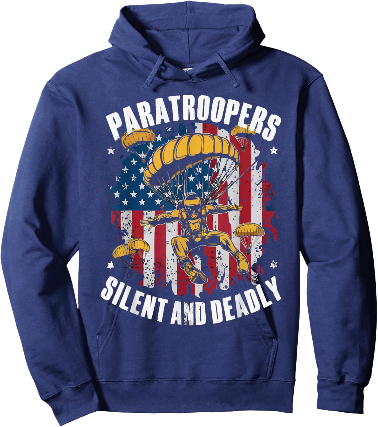 Airborne Paratrooper Military Soldier Parachute Hoodie - Hoodie | Navy