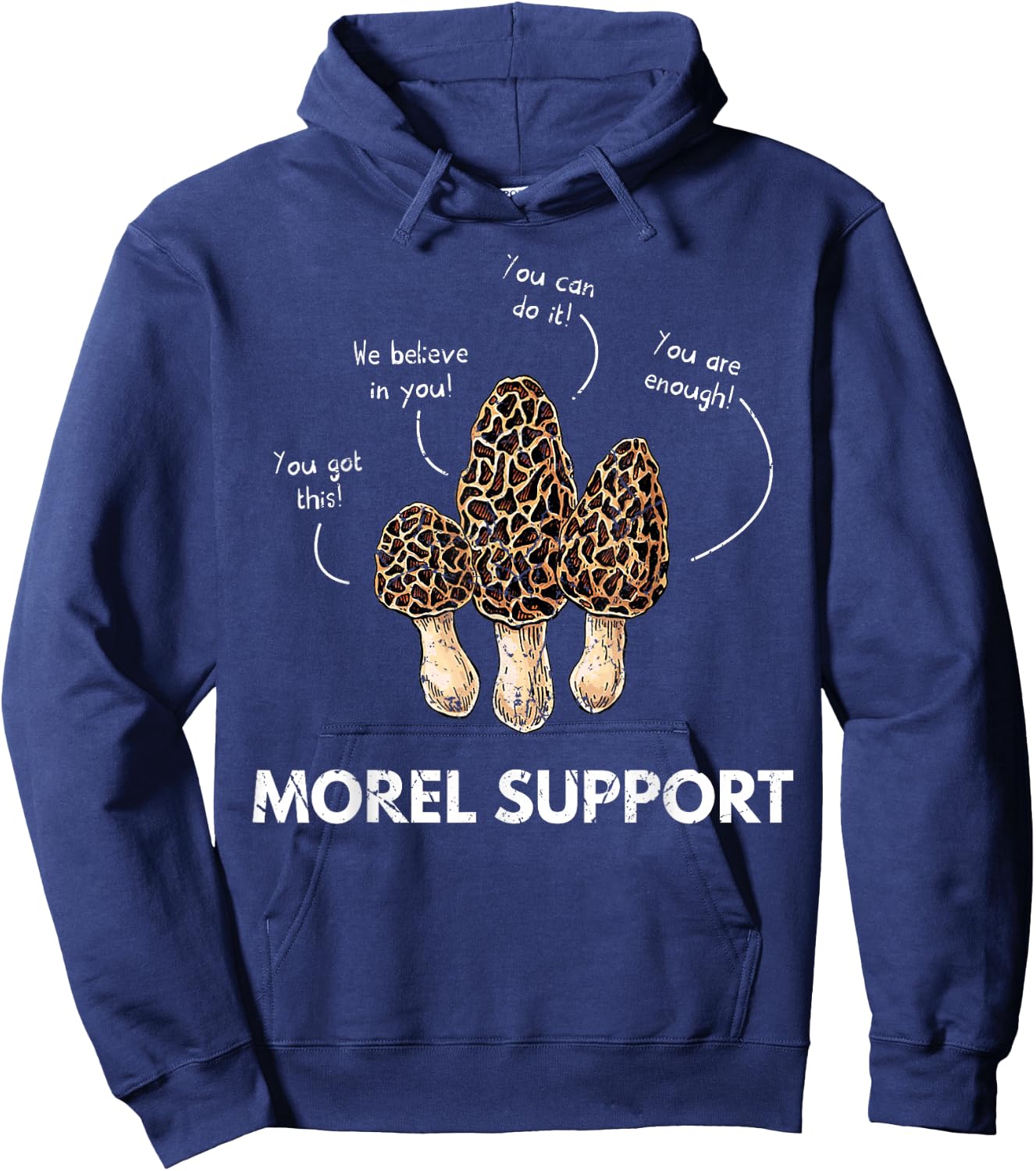 Morel Support Funny Mushroom Hoodie - Hoodie | Navy