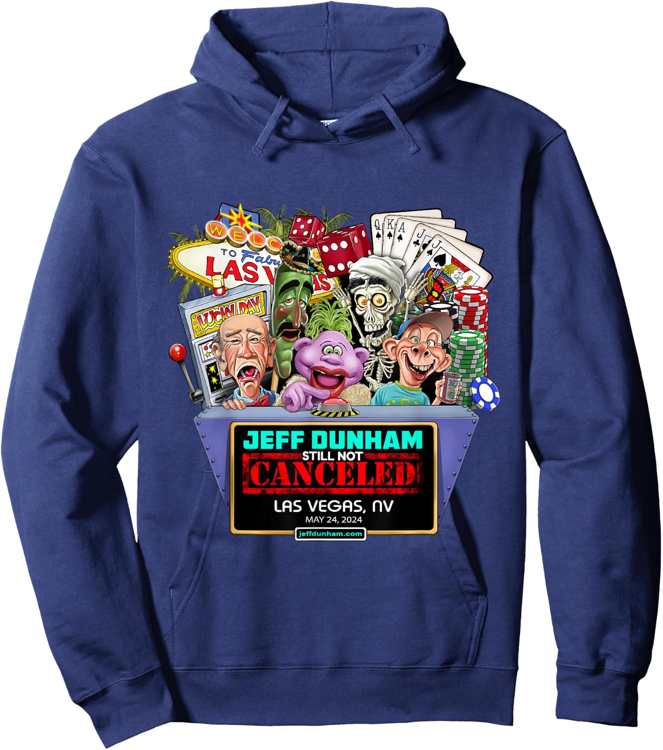Jeff Dunham Las Vegas, NV (2024) Hoodie - Hoodie | Navy