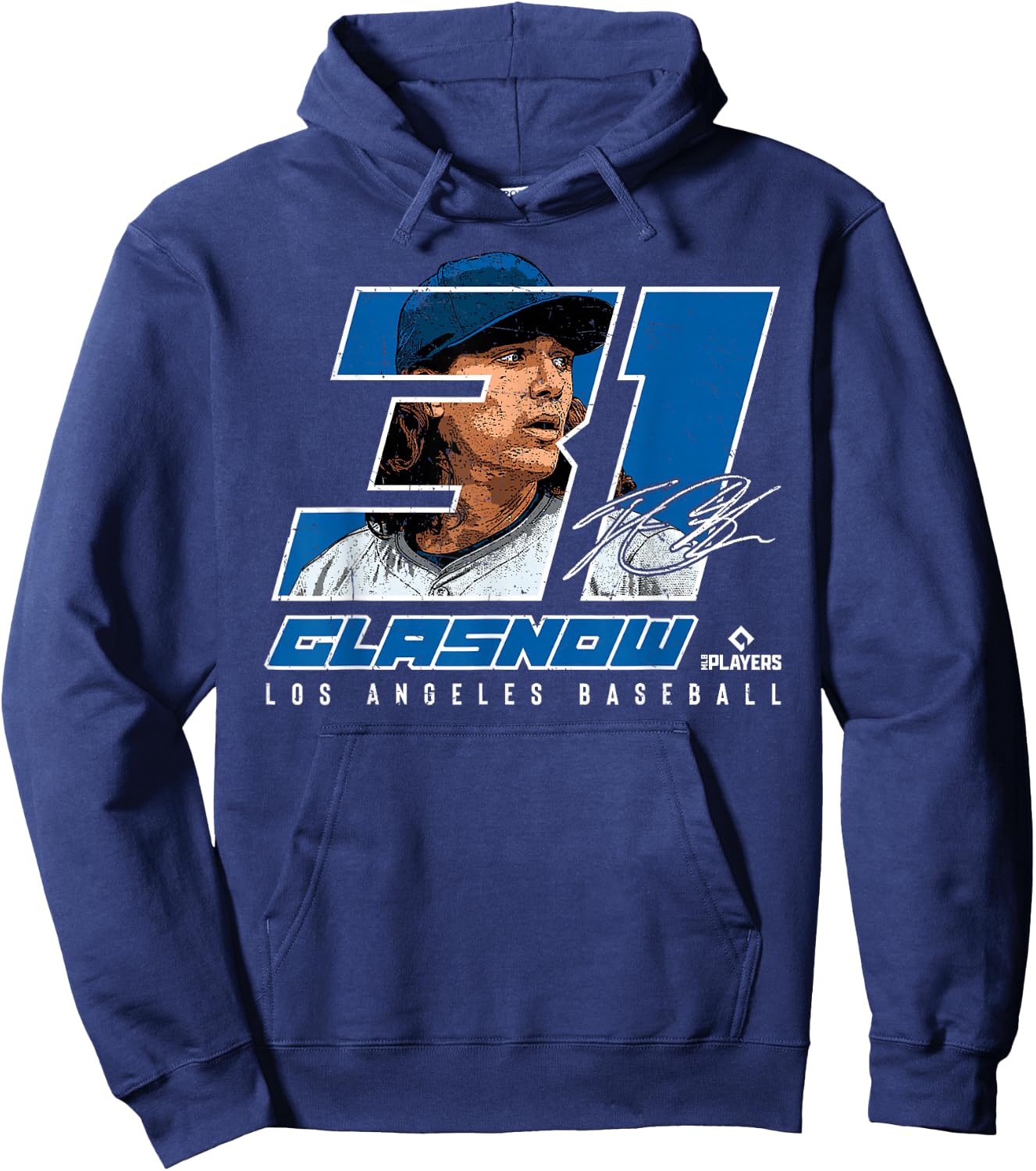 Silhouette Tyler Glasnow Los Angeles MLBPA Hoodie - Hoodie | Navy