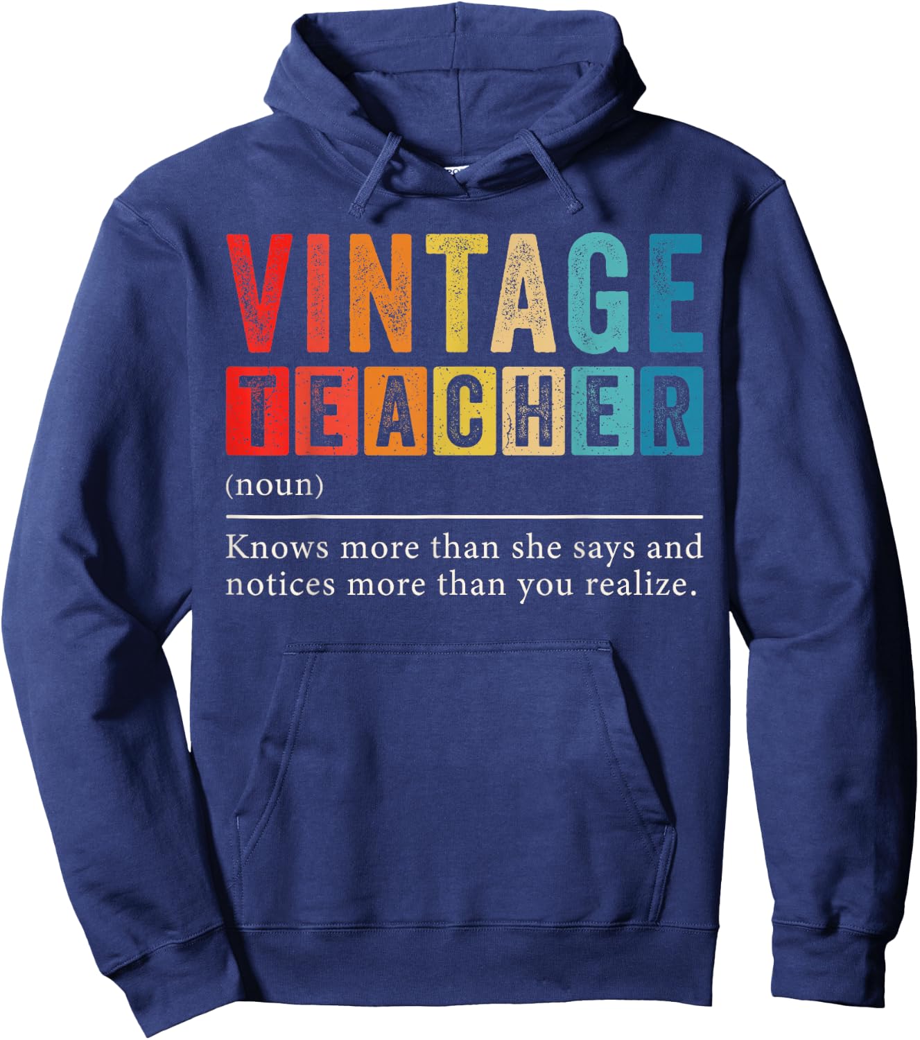 Vintage Teacher Definition Hoodie - Hoodie | Navy
