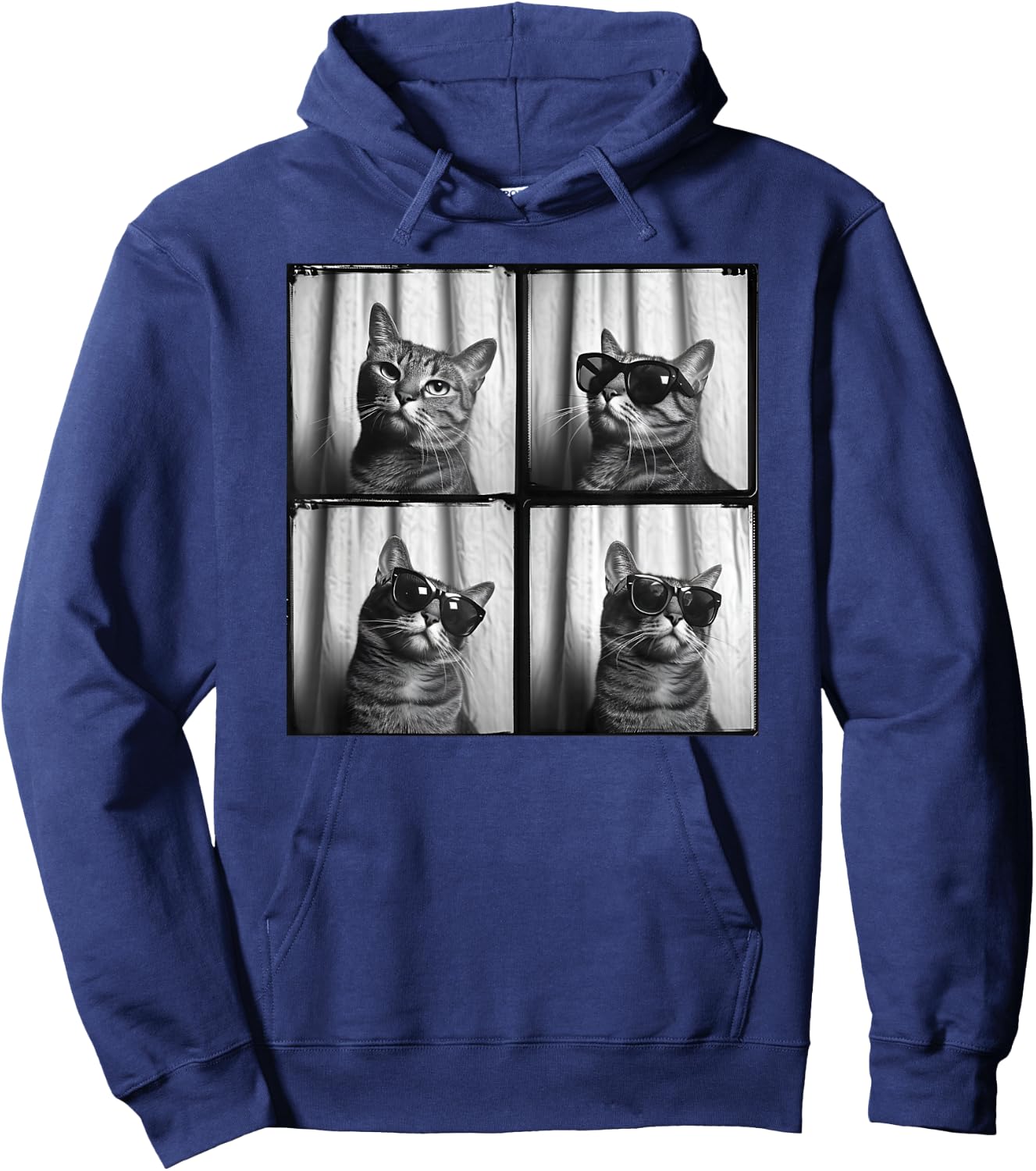 Funny Cat Wearing Sunglasses Selfie Hoodie - Hoodie | Navy