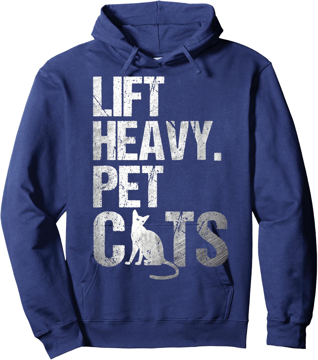 Funny Gym Cat Workout Lift Heavy Pet Cats Hoodie - Hoodie | Navy