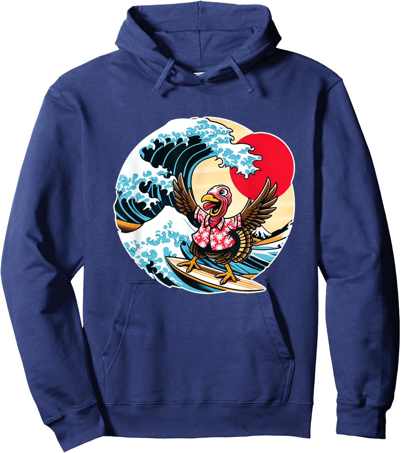 Great Wave Kanagawa Turkey Surfing Hoodie - Hoodie | Navy