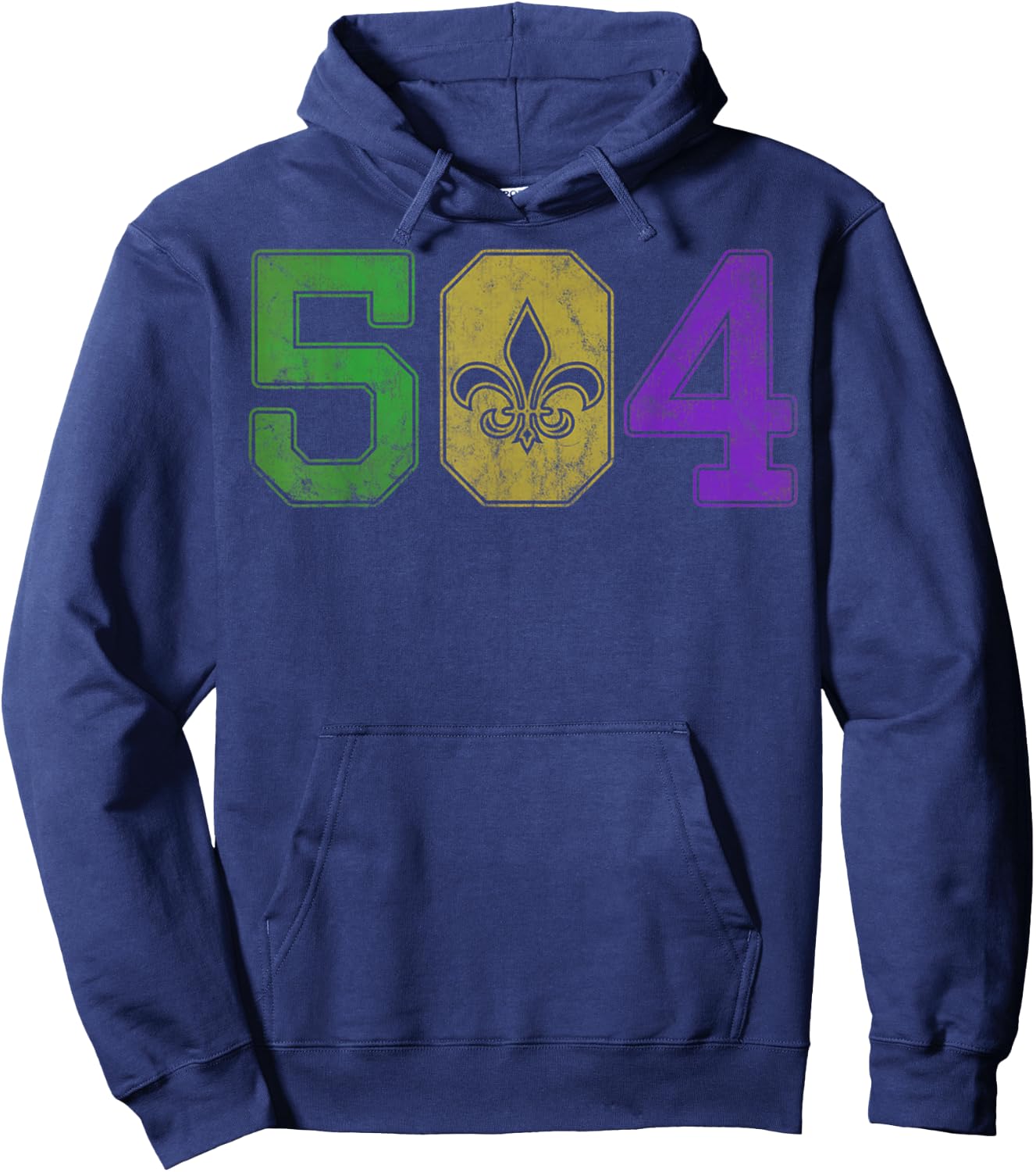 Mardi Gras 504 Nola New Orleans Louisiana LA Hoodie - Hoodie | Navy