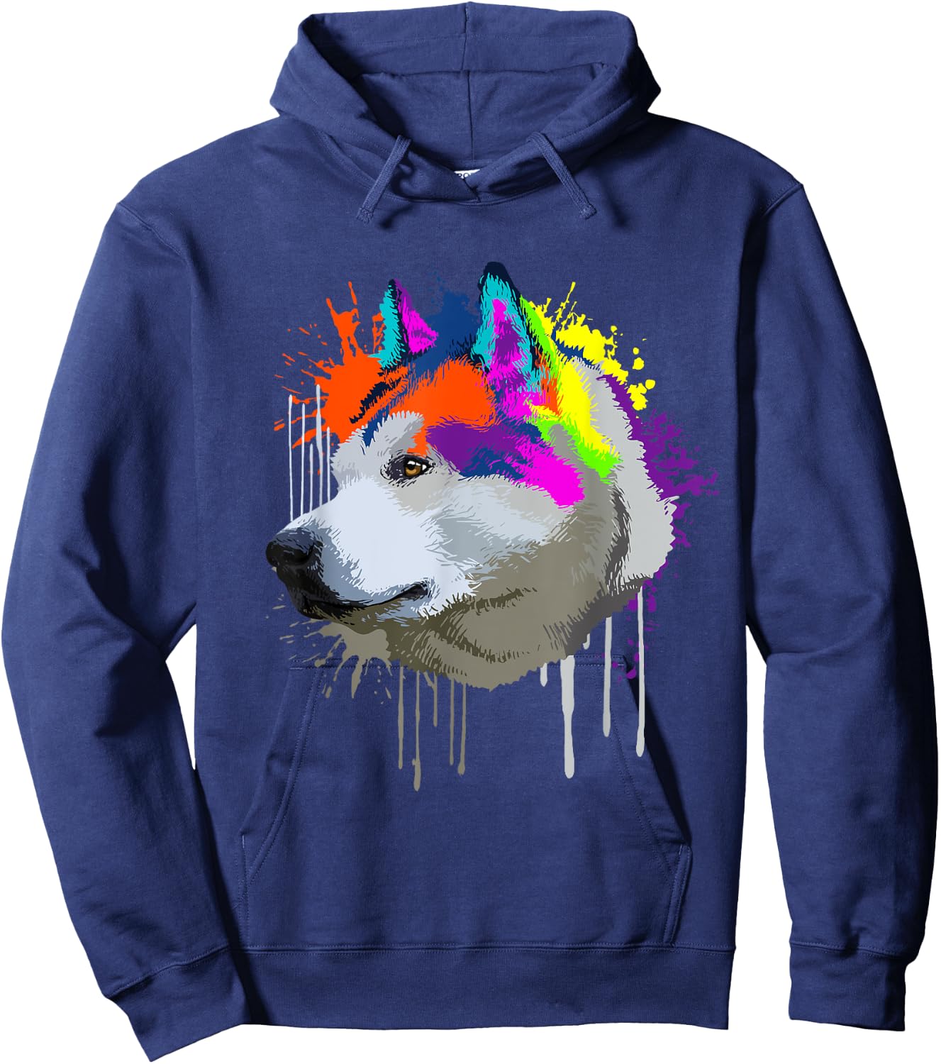 Splash Art Alaskan Malamute Dog Owner Gift Dog Hoodie - Hoodie | Navy
