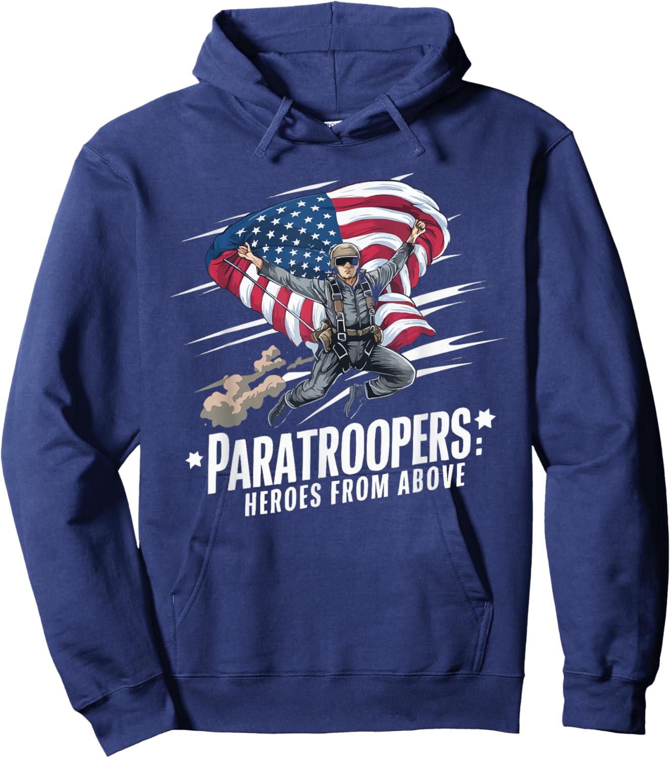 Airborne Paratrooper Military Soldier Parachute Hoodie - Hoodie | Navy