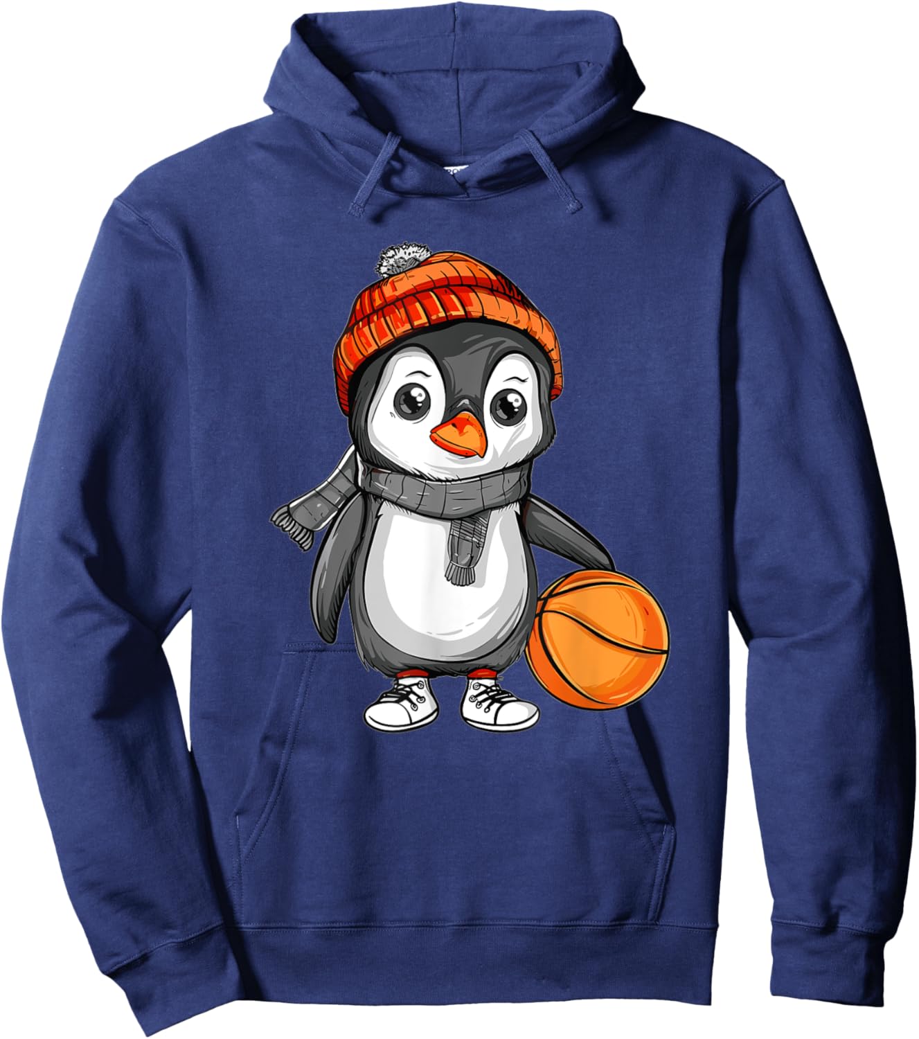 Cute Basketball Penguin Hoodie - Hoodie | Navy