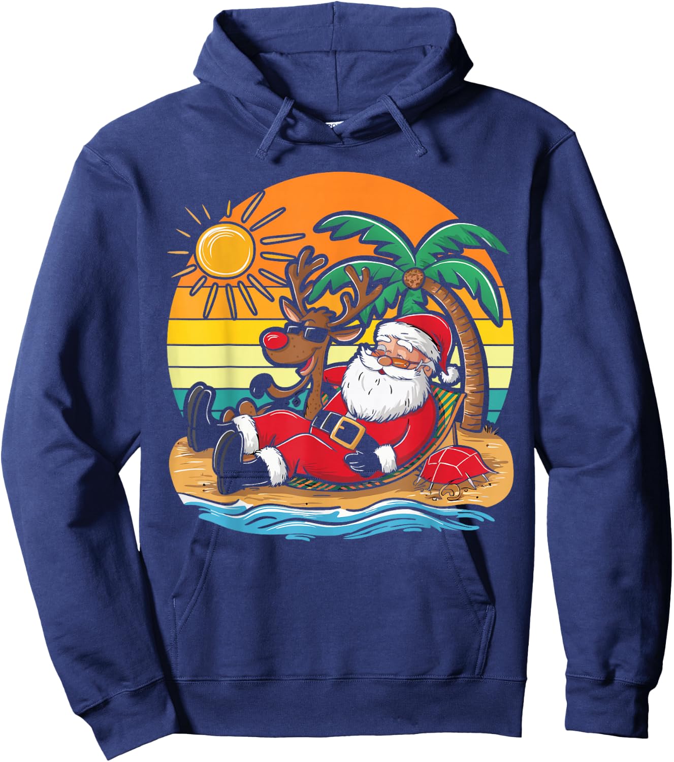 Christmas on The Beach Christmas Hoodie - Hoodie | Navy