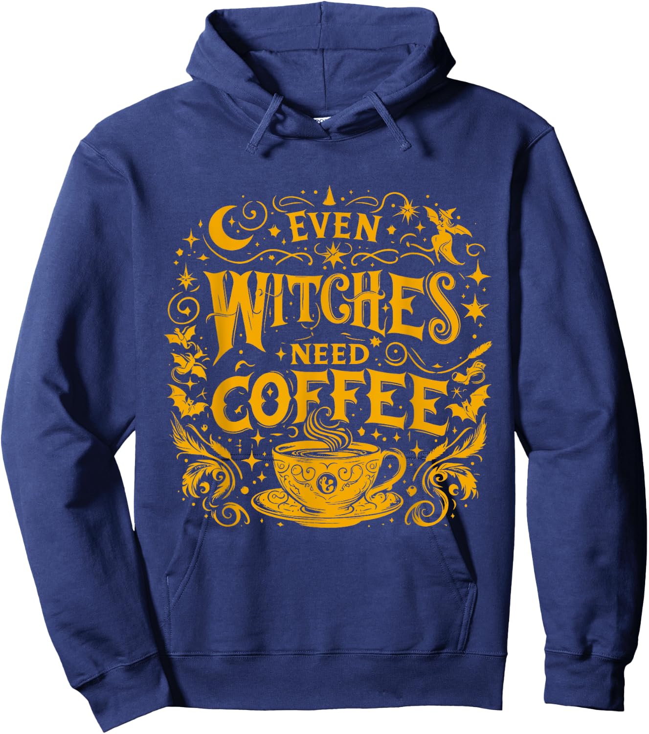Instant Message - Even Witches Need Coffee Hoodie - Hoodie | Navy