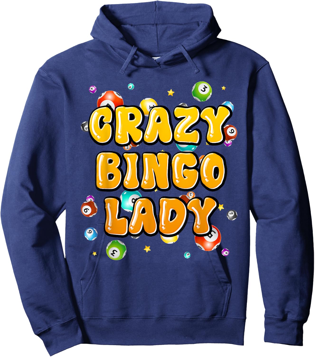 Bingo Player CRAZY BINGO LADY Funny Bingo Women Hoodie - Hoodie | Navy