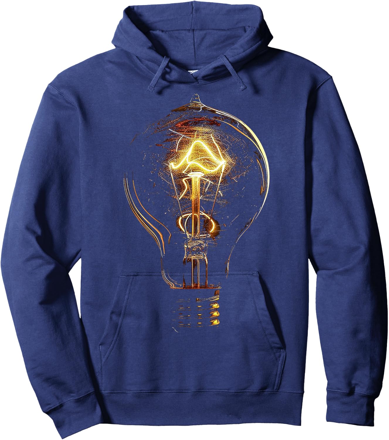 Light Bulb Motif Art Art Light Bulb Hoodie - Hoodie | Navy