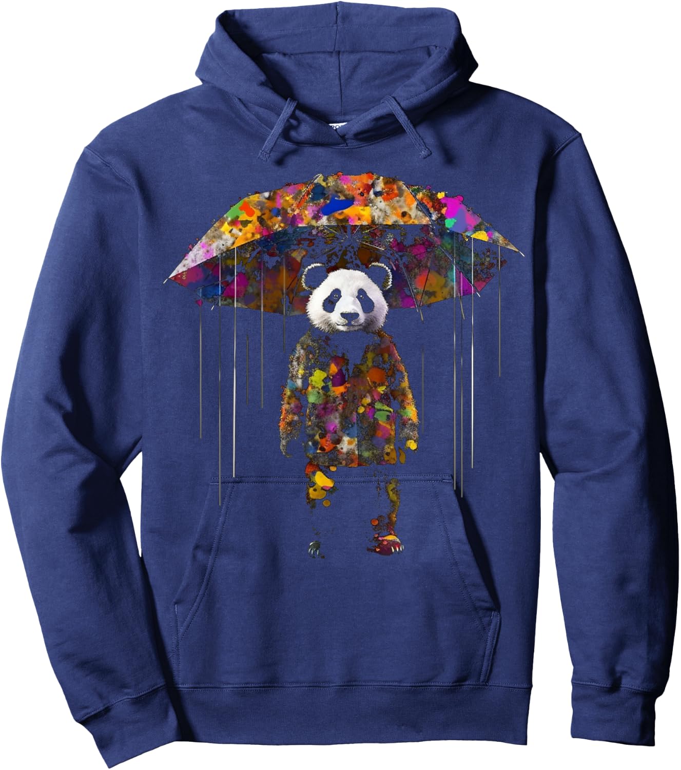 Panda Art Umbrella Colourful - Animal Panda Hoodie - Hoodie | Navy