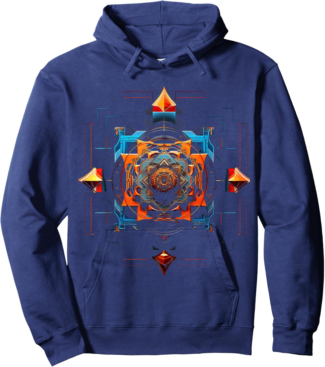 Motif Illustration Art Hoodie - Hoodie | Navy