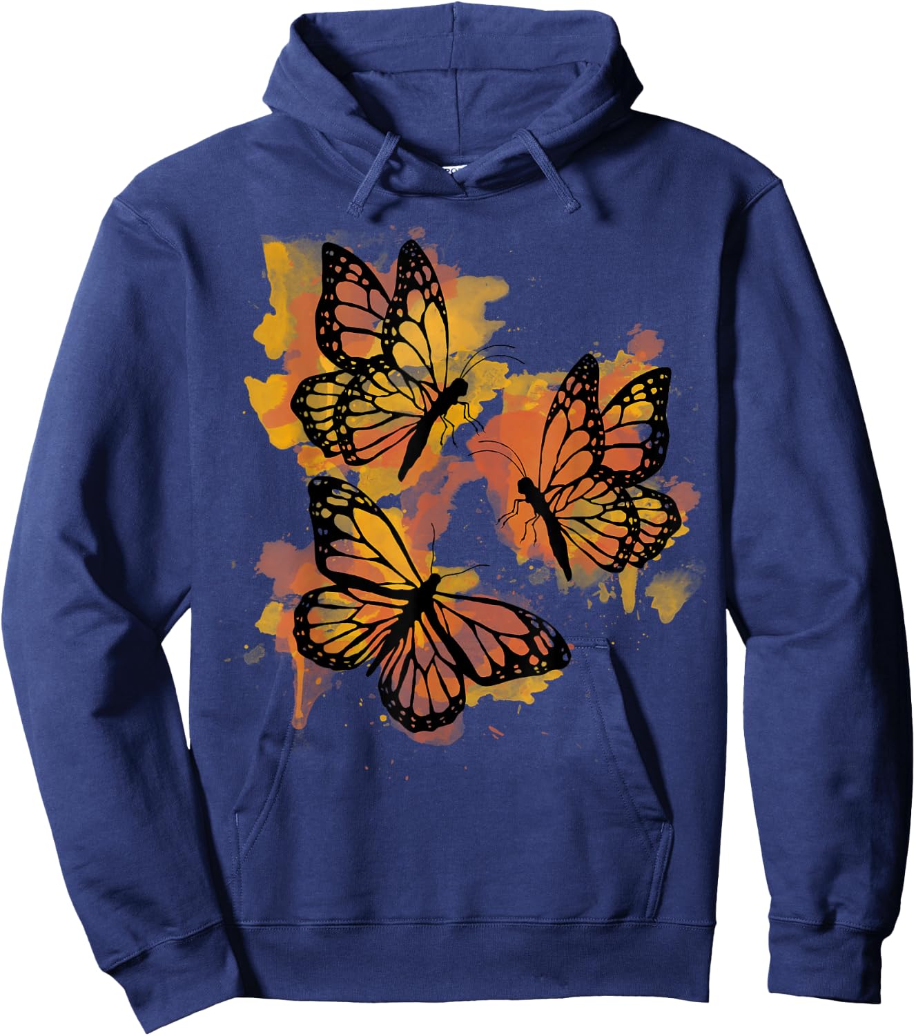 Monarch Butterfly Colourful Butterfly Hoodie - Hoodie | Navy