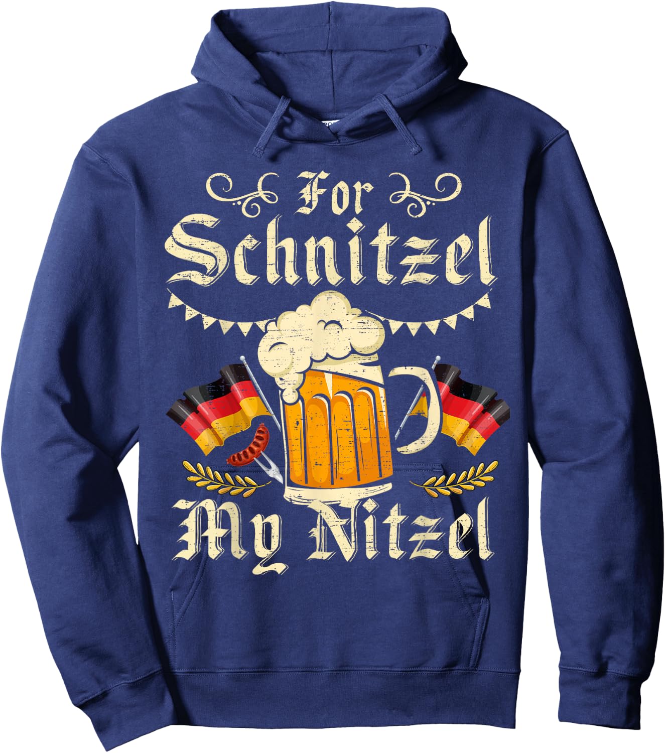 For Schnitzel My Nitzel Funny Oktoberfest Hoodie - Hoodie | Navy