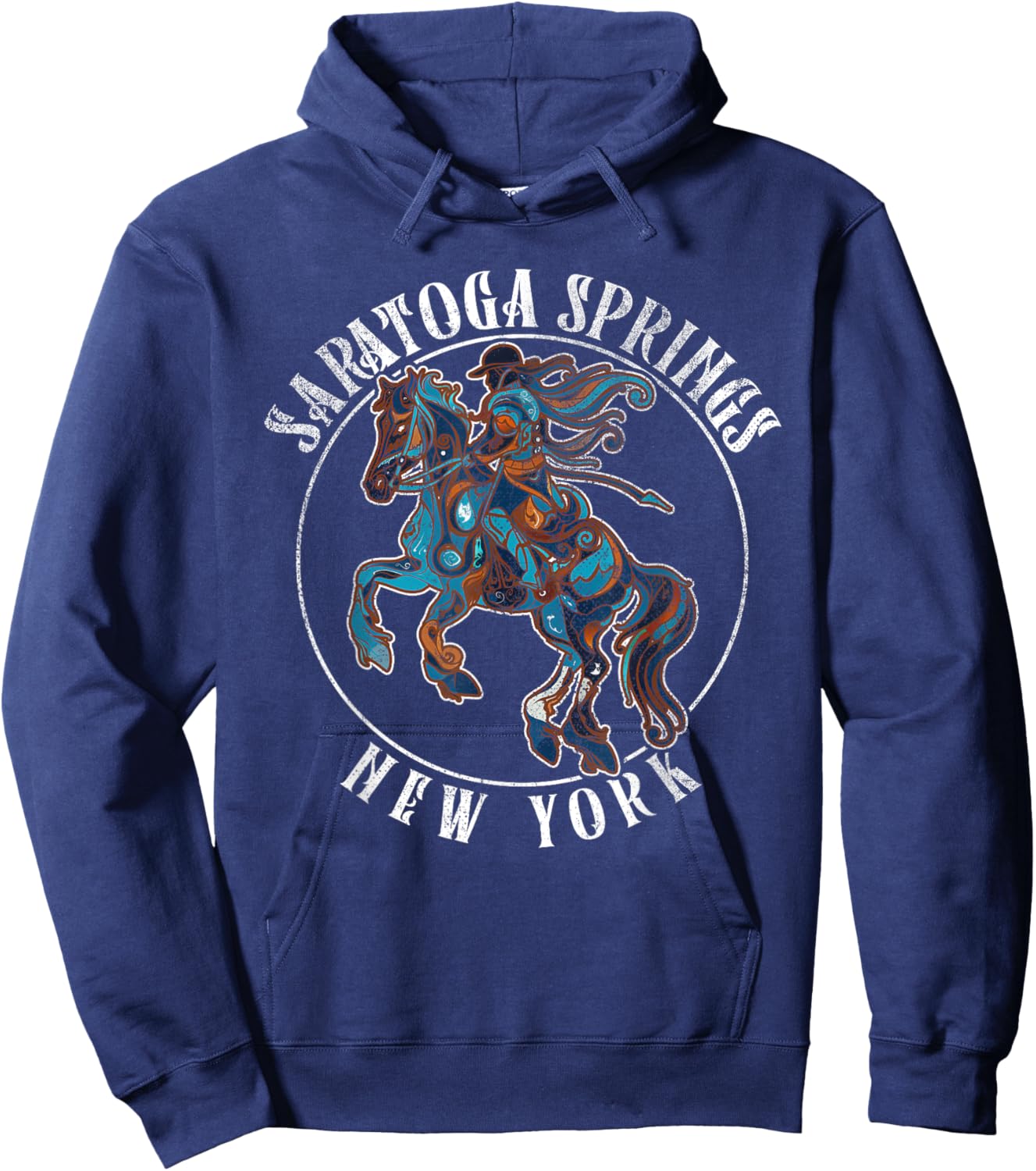 Saratoga Spring New York NY | Horse Race Hoodie - Hoodie | Navy