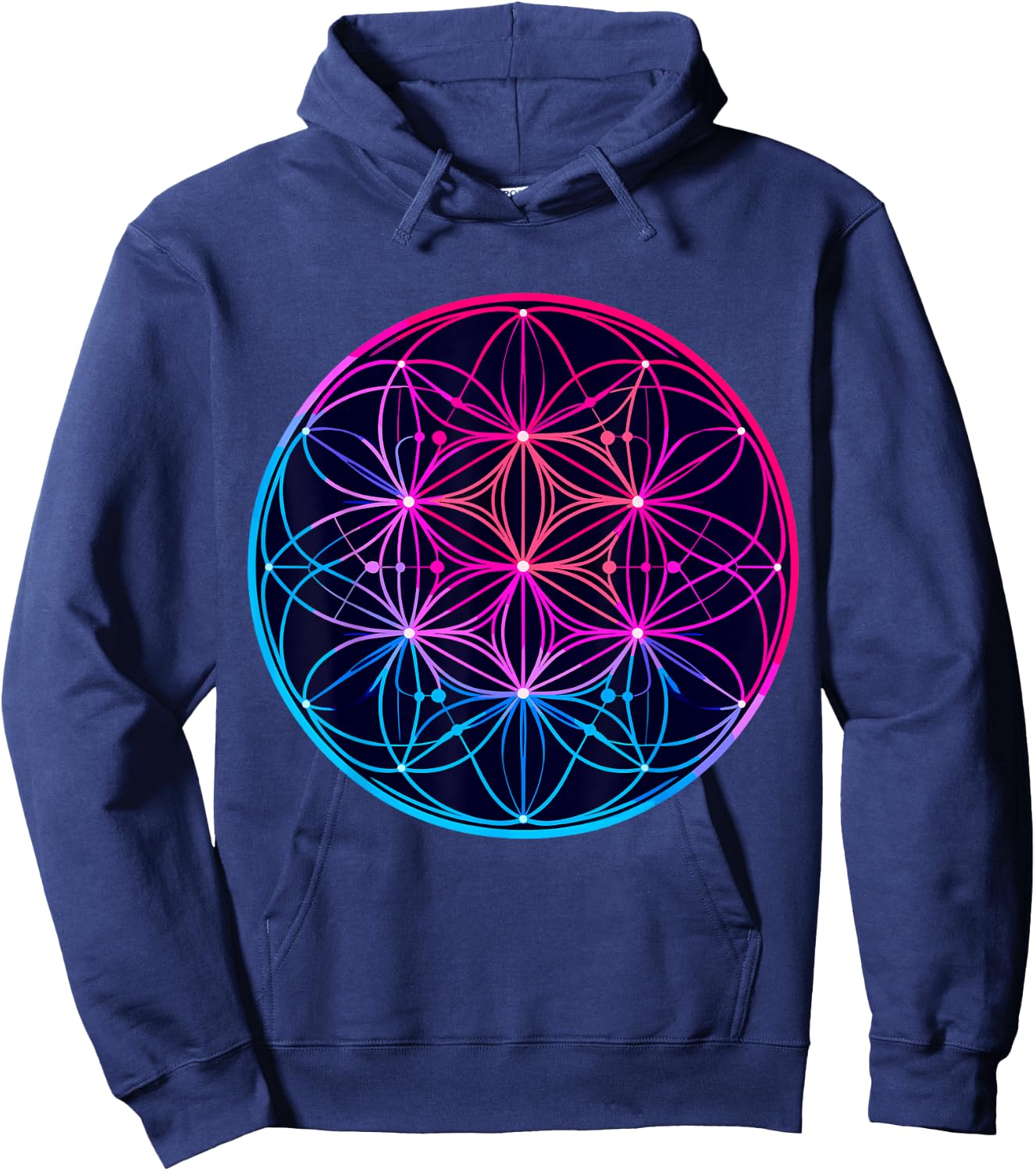 Sacred Geometry Flower of Life Hoodie - Hoodie | Navy