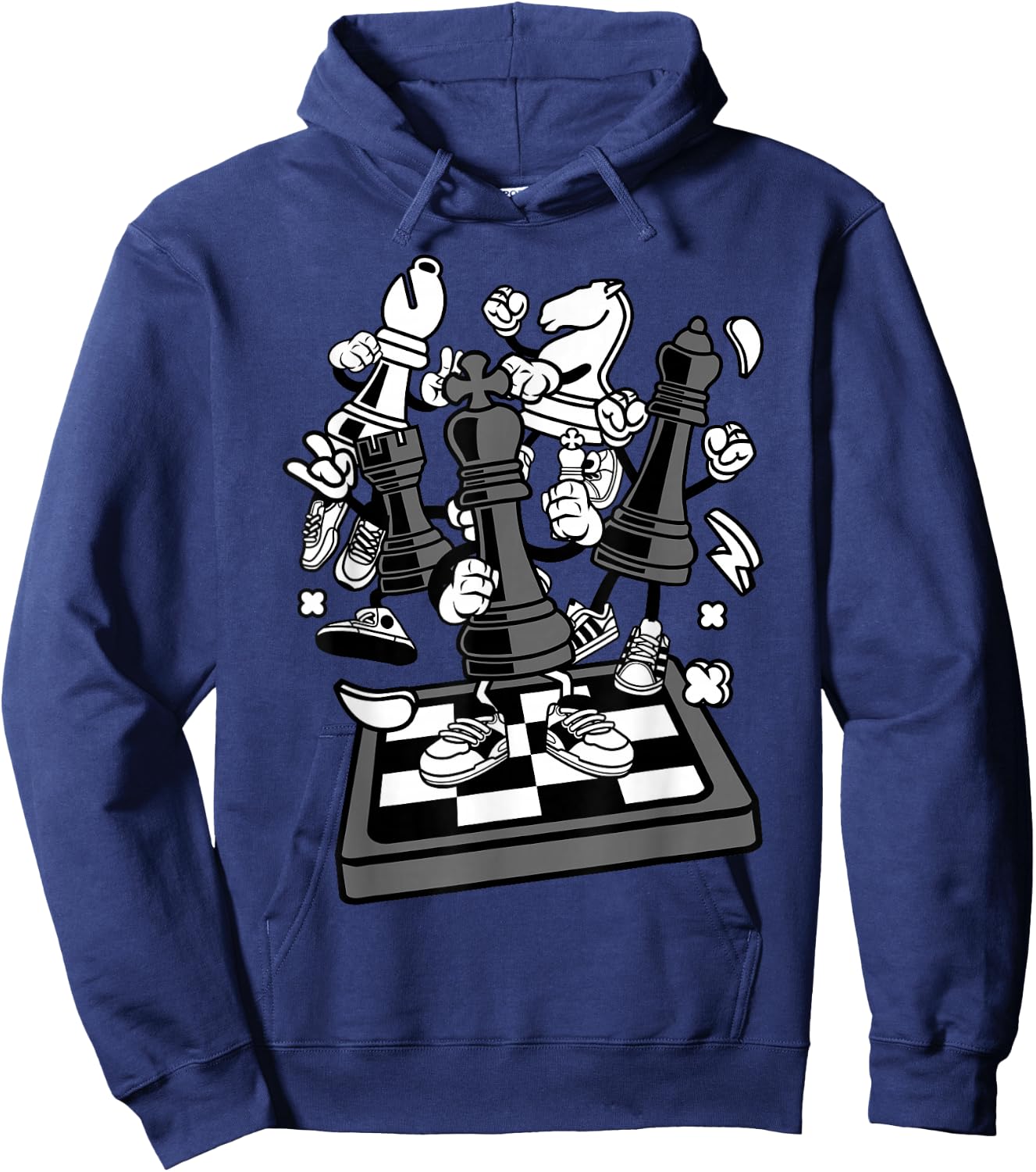 Comic Figure | Chess Player Chess Board Hoodie - Hoodie | Navy