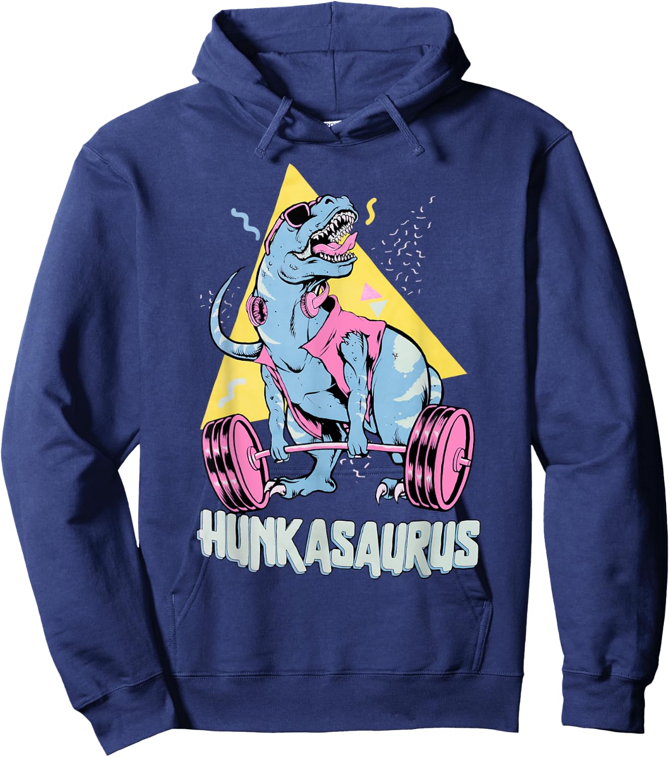 Hunkasaurus T rex Dinosaur Funny Gym & Workout Hoodie - Hoodie | Navy