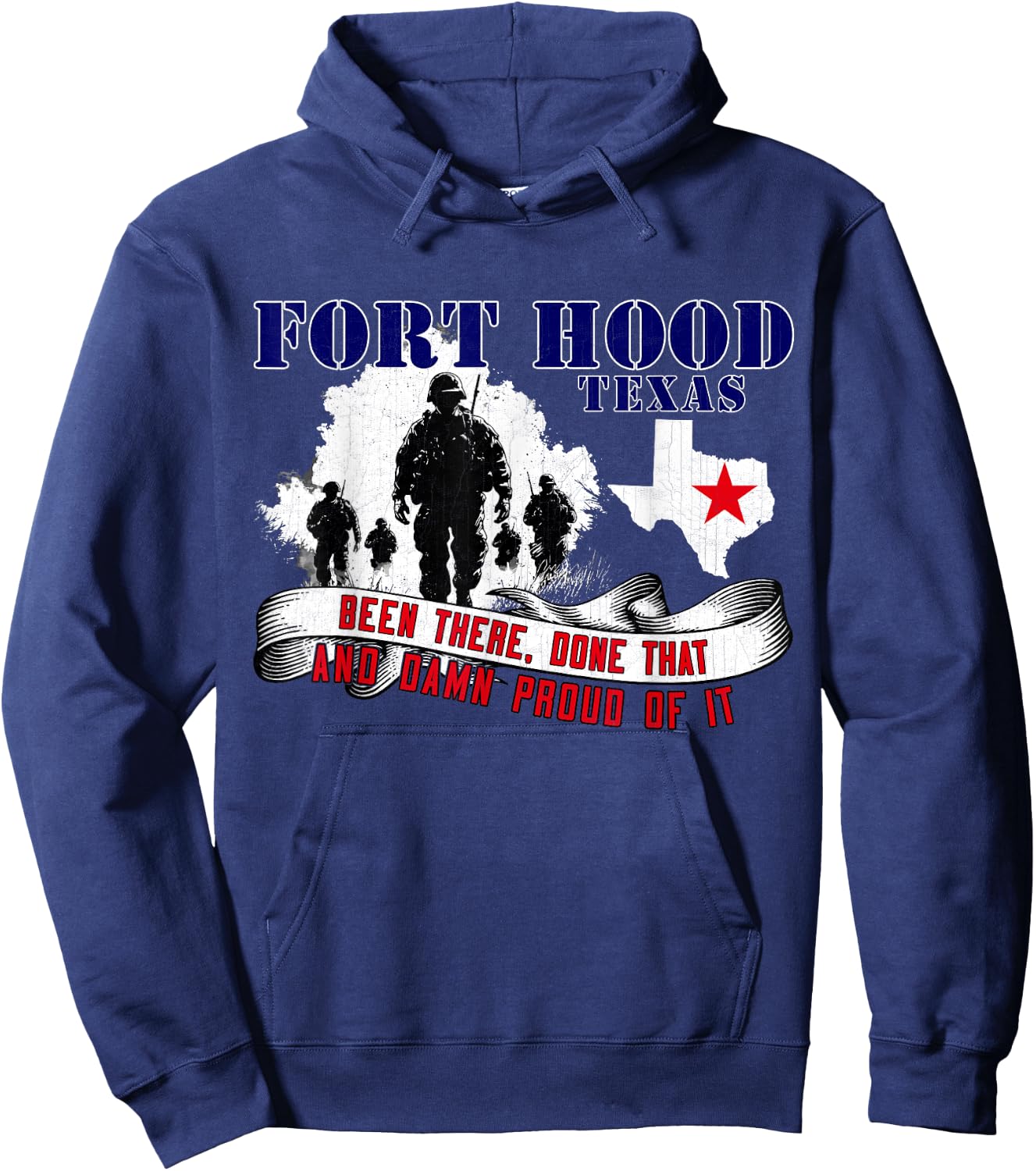 Fort Hood Texas US Military Base Veterans Day Hoodie - Hoodie | Navy