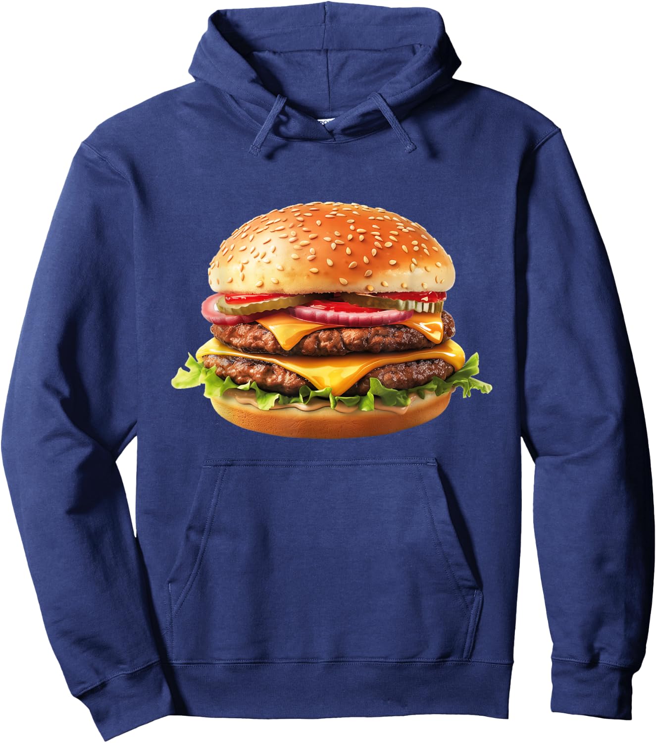 Hamburger Cheese BBQ Lovers Hoodie - Hoodie | Navy