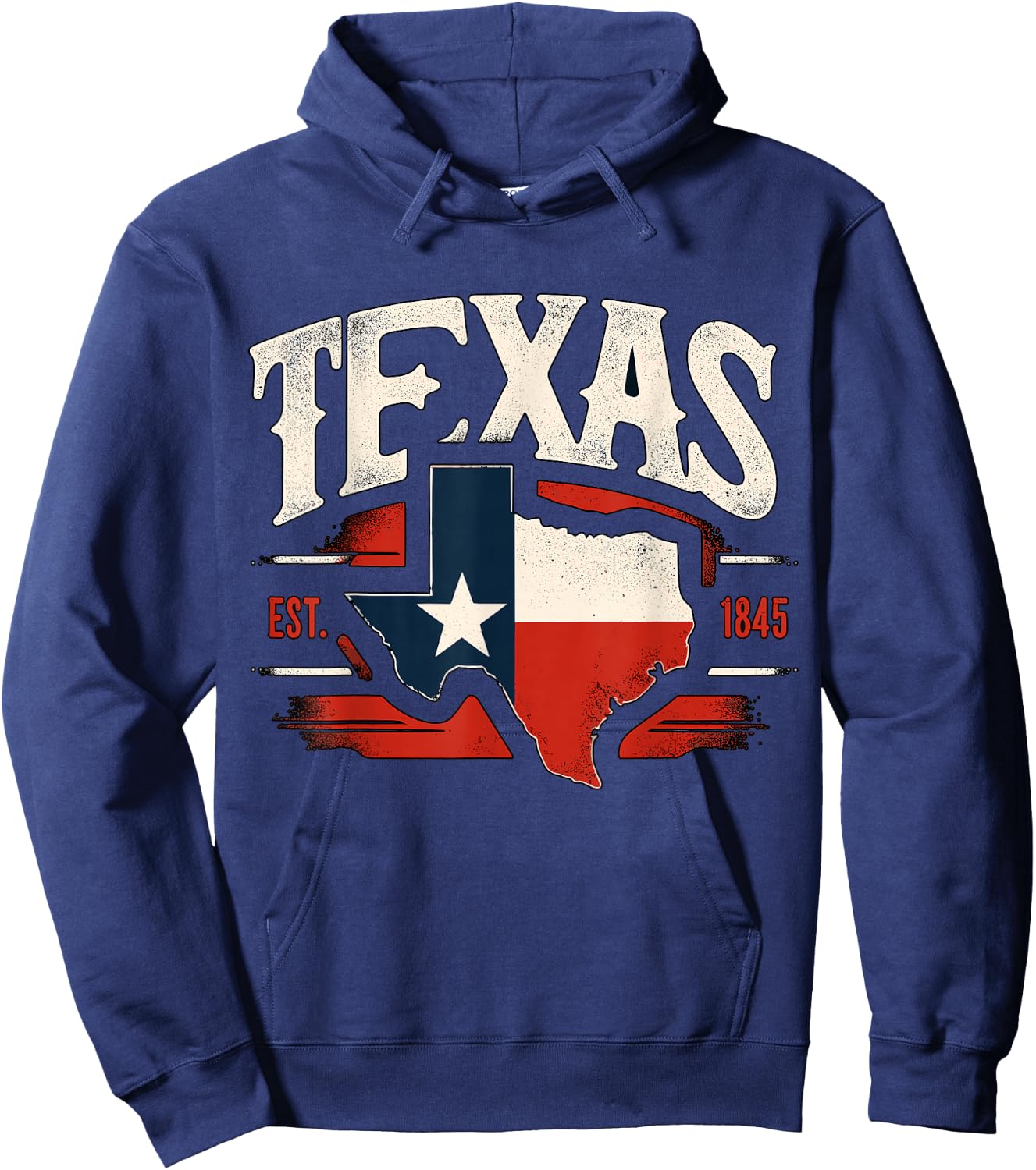 Texas Map Texas Flag Hoodie - Hoodie | Navy