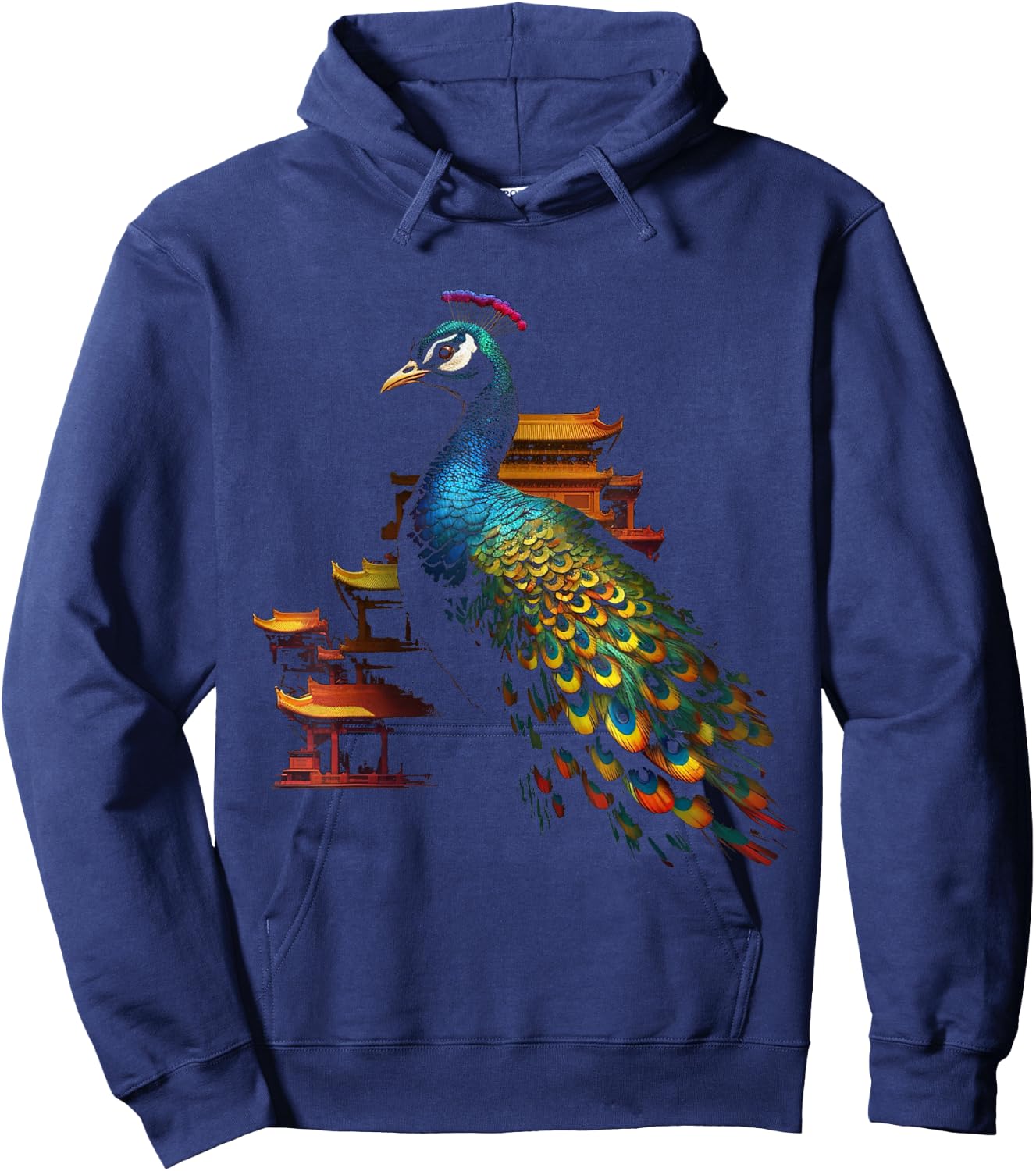 Peacock Architecture Art - Animal Bird Peacock Hoodie - Hoodie | Navy