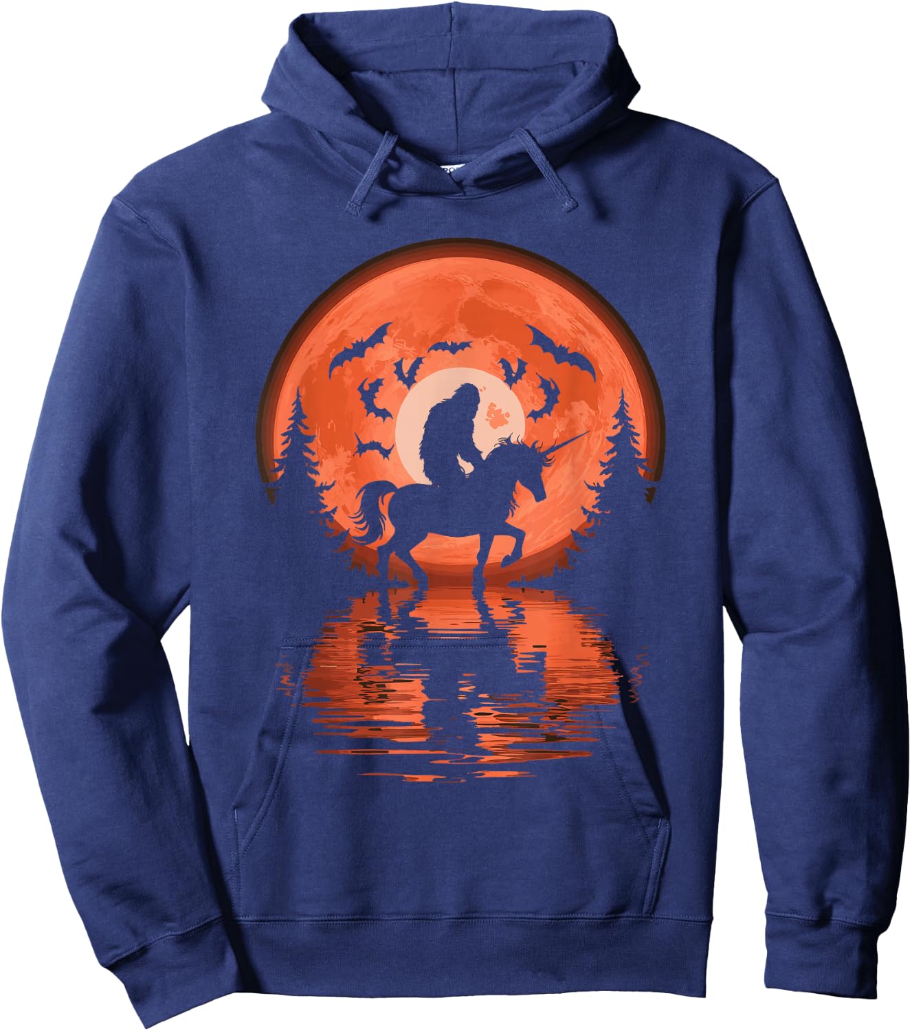 Bigfoot Riding Unicorn Hoodie - Hoodie | Navy