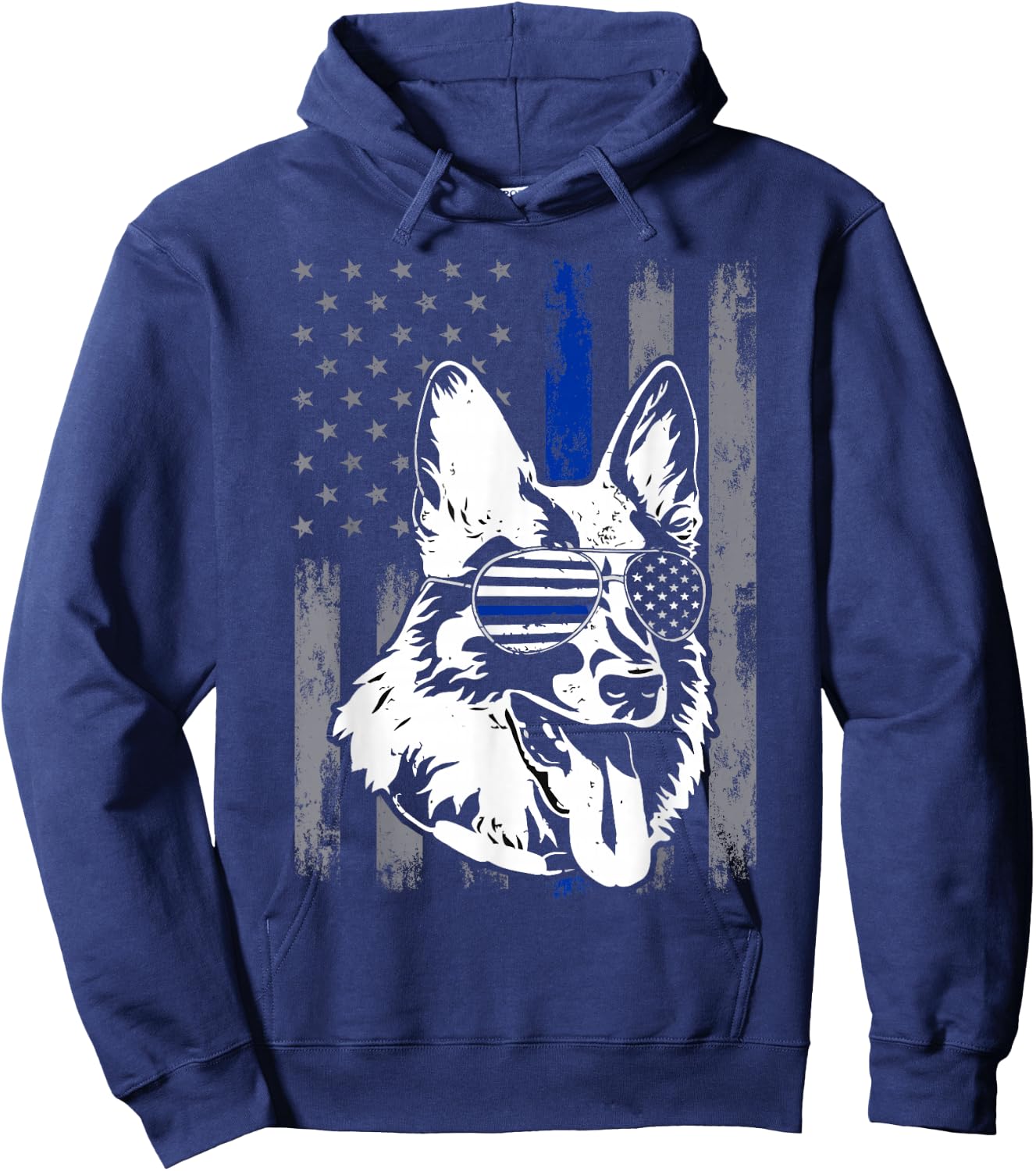 K9 Police Officer Police Dog Thin Blue Line Hoodie - Hoodie | Navy