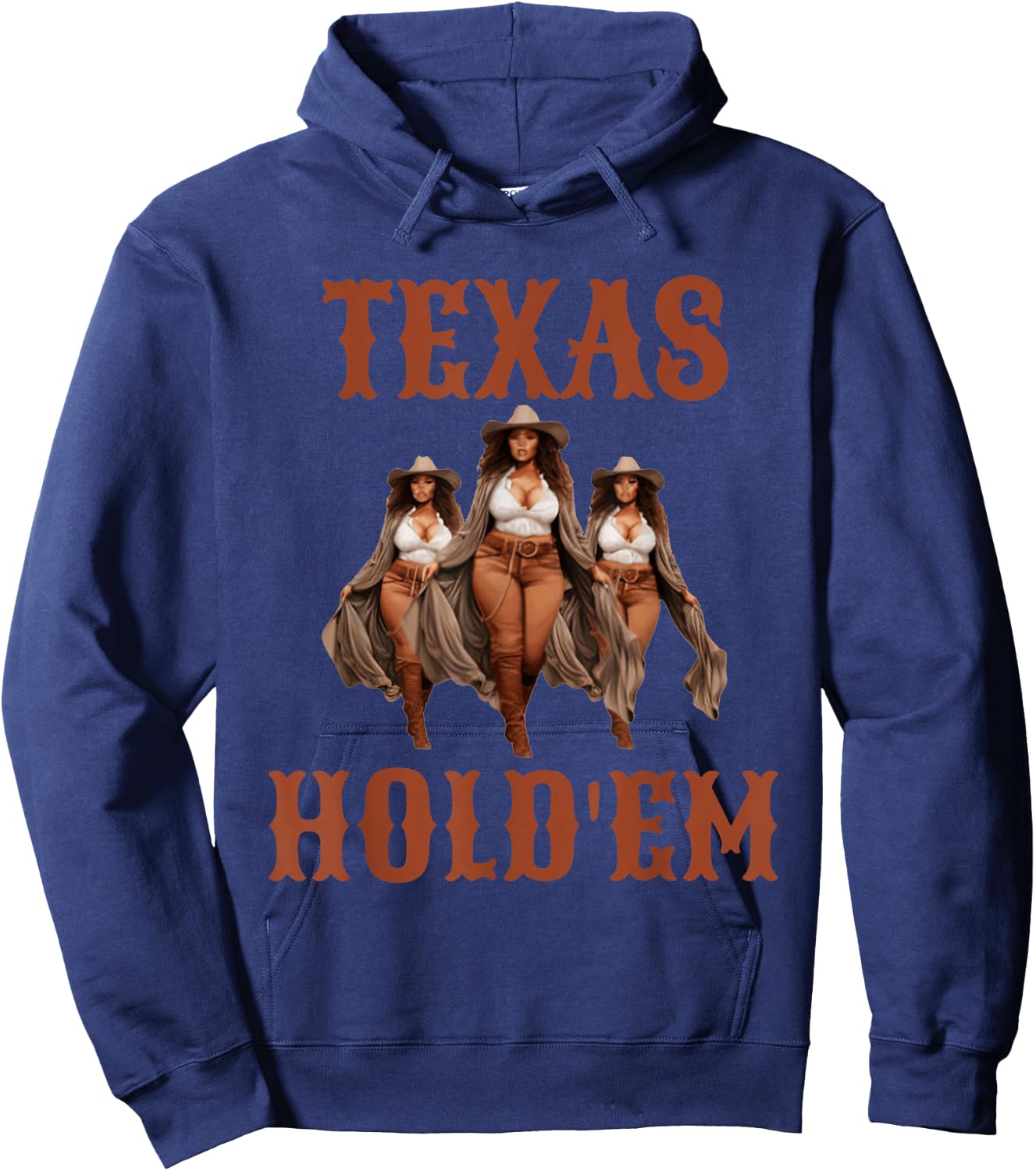 Texas Hold em African American Cowgirl Hoodie - Hoodie | Navy