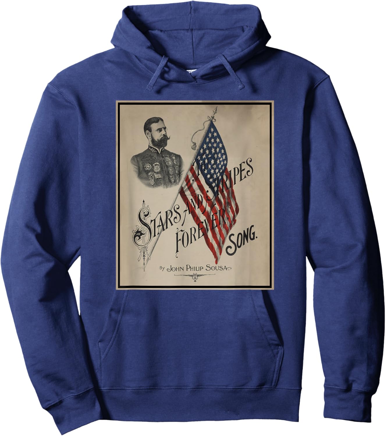 The Stars and Stripes Forever Sheet Music Cover Hoodie - Hoodie | Navy