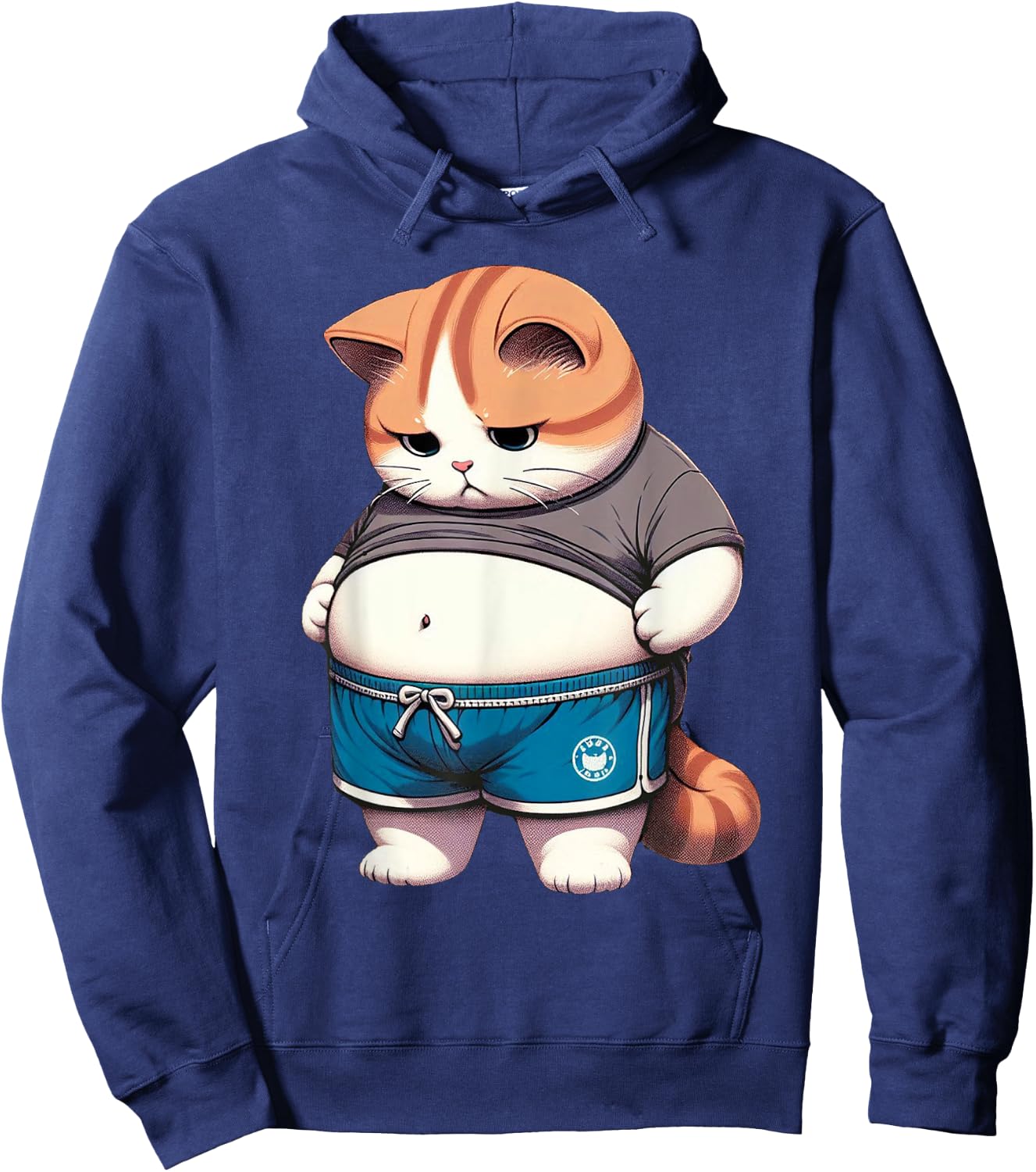 Funny Fat Cat Cute Chubby Kitten Hoodie - Hoodie | Navy