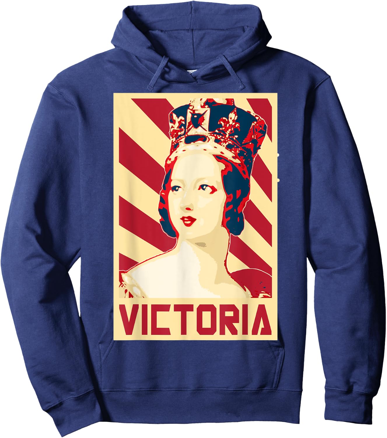 Victoria Queen Of England Retro Propaganda Hoodie - Hoodie | Navy