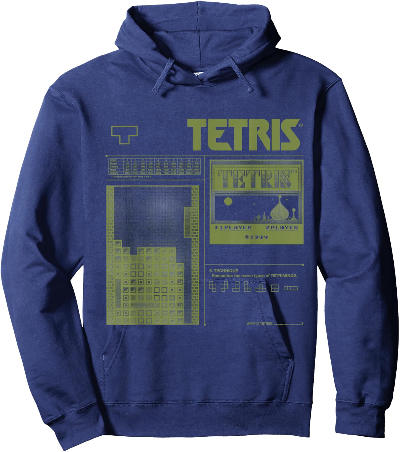Tetris 8-Bit Modern Hoodie - Hoodie | Navy