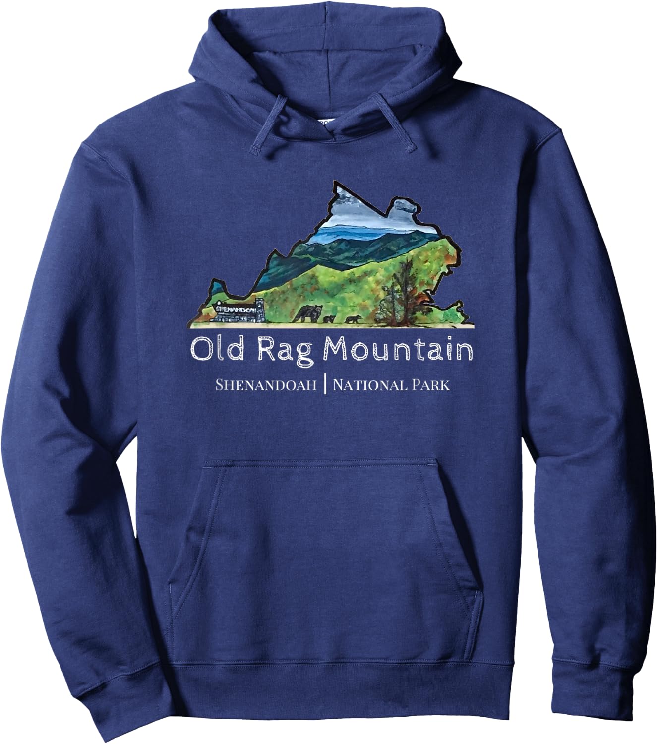 Old Rag Mountain Shenandoah National Park VA Hoodie - Hoodie | Navy