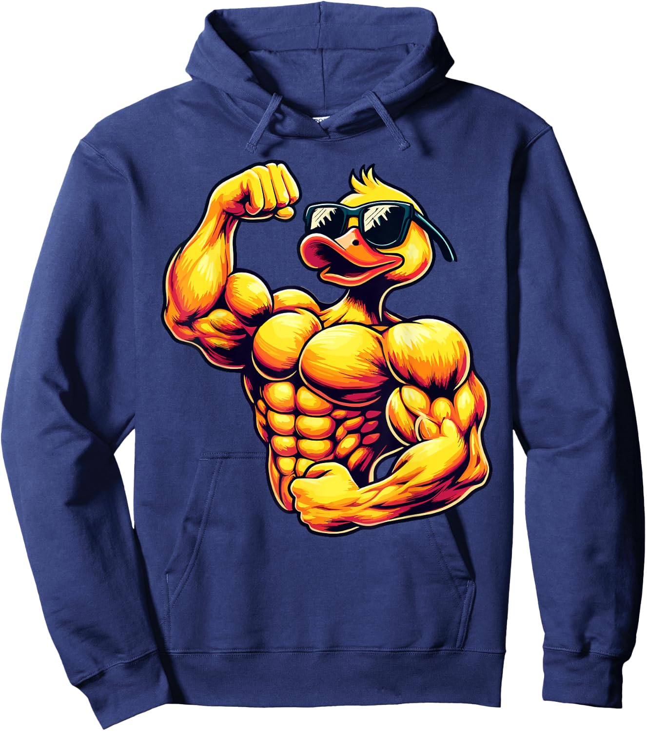 Muscular Rubber Duck Bodybuilder Duck Hoodie - Hoodie | Navy