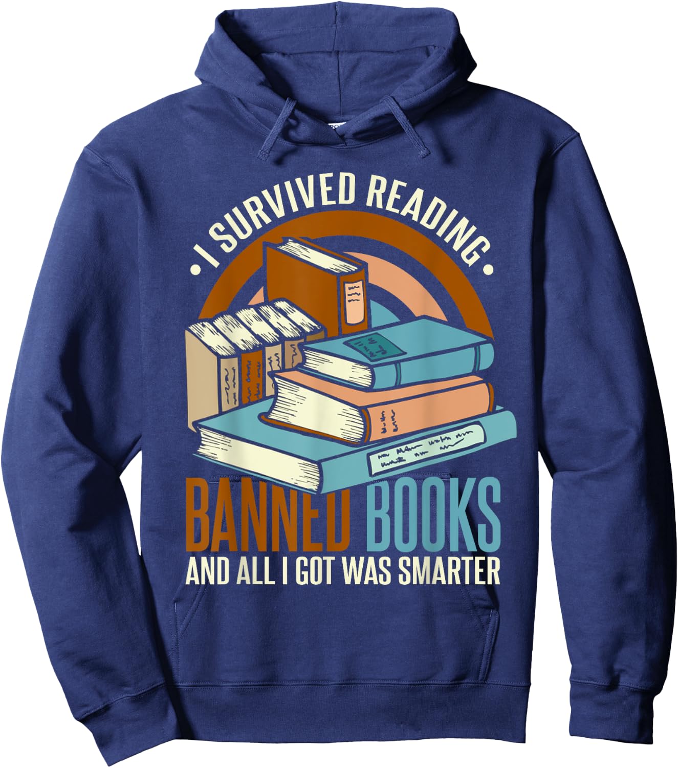 I Survived Reading Banned Books Hoodie - Hoodie | Navy