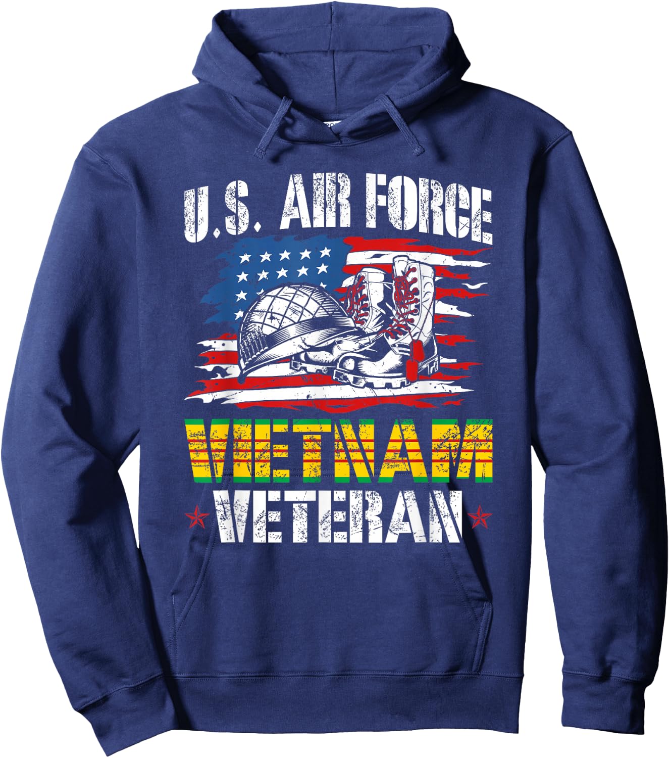 Vietnam Veteran US Air Force US Flag Hoodie - Hoodie | Navy